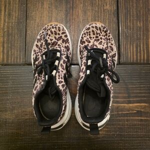 Adidas Girls Size 2 Leopard Print Sneakers with Black Details